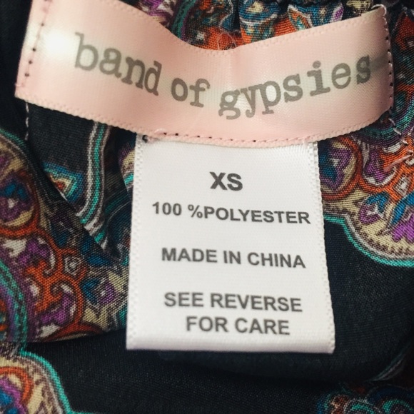 *DONATED* BAND OF GYPSIES Boho Flowy Printed Tunic Top Mini Dress - Picture 12 of 13